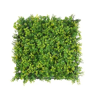 Paneli Glaswellt Gwyrdd Boxwood Artiffisial Gwarchodedig UV Ffres
